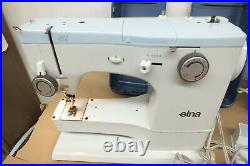 Elna SU Free Arm Sewing Machine with Metal Carrying Case & Extras