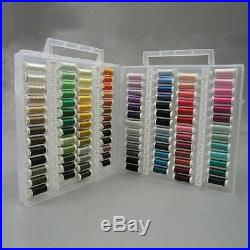 Embroidery Thread Assortment Spools Sewing Set Of 104 Colors Small Carry Case