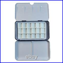 Empty Watercolor Palette Paint Tin Case with Half Pans Carrying Magnetic Stripe