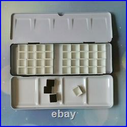 Empty Watercolor Palette Tin Case with 40pcs Half Pans Carrying Magnetic Stripe