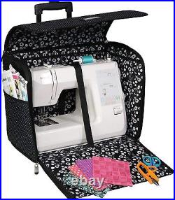 Everything Mary Collapsible Sewing Machine Case, Black Dot Craft Rolling