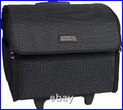 Everything Mary Collapsible Sewing Machine Case, Black Dot Craft Rolling