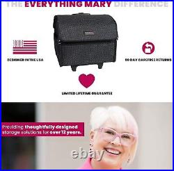 Everything Mary Collapsible Sewing Machine Case, Black Dot Craft Rolling