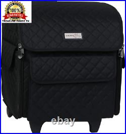 Everything Mary Serger Machine Rolling Storage Case, Black Carrying Bag for Ov