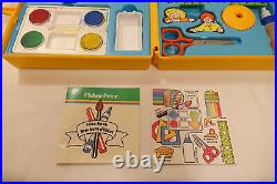 Fisher Price Arts and Crafts COMPLETE Vintage 1980 Yellow Carry Case Kit