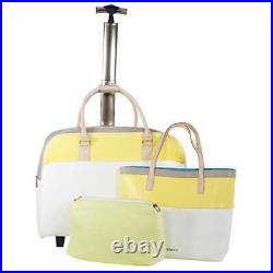 Genuine Janome 3-Piece Abbacino Yellow Sewing Tote Travel Luggage Set