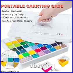 Gouache Paint Set, 56 Colors X 30G Unique Jelly Cup Design in a Carrying Case Pe