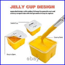 Gouache Paint Set, 56 Colors x 30g Unique Jelly Cup Design in a Carrying Case