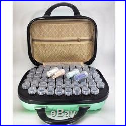 Green Diamond Painting Resin Storage Case +132 Bottles Craft Carry Bag NEW