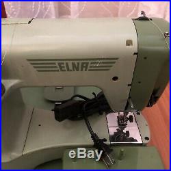 Green Elna Supermatic Sewing Machine with Metal Carrying Case 722010