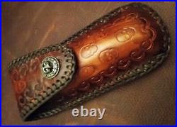 Gun leather tooled case holster magazine lace kangaroo reaper skull concho USA