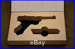 GunBook for Parabellum P08 Luger gun wood hollow concealed carry box safe case