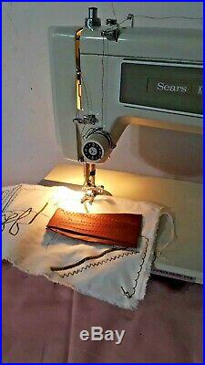 HEAVY KENMORE zigzag SEWING MACHINE 158-12471 leather+ carrying case (n408)p3