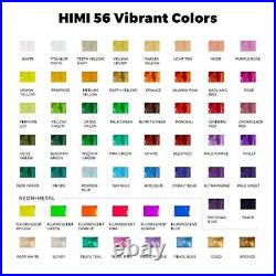 HIMI Gouache Paint Set, 56 Colors x 30ml Include 8 Metallic and 6 Neon Colors