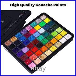 HIMI Gouache Paint Set, 56 Colors x 30ml Include 8 Metallic and 6 Neon Colors