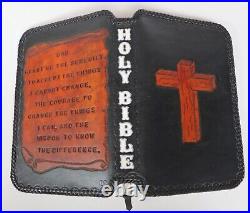 Hand Crafted Leather Book Style Holy Bible Concealed Carry Gun Rug Case Cover