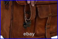 Handmade Leather Retro Hunter Briefcase Messenger Office Crossbody Laptop Bag