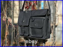 Handmade men's leather bag Manhattan dark blue mens briefcase WB