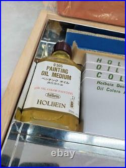 Holbain oil paint set palette wooden carry case brush paint