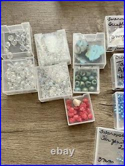 Huge Lot Swarovski Crystal Beads Lots Of AB Sorted Labeled With Plastic Carry case