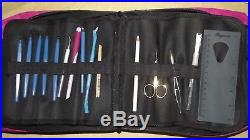 Huge Lot of 47 Pergamano Tools with Multi Compartment Carrying Case