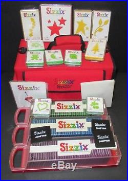 Huge Lot of Sizzix Dies Adapters Carrying Case Cutting Plates