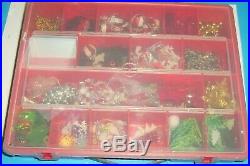 Huge carrying case of Christmas craft supplies ornaments, stickers, decorations