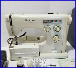 Husqvarna Viking 6020 Sewing Machine withCarrying Case Cambers Needle Many Extras