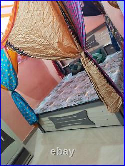 Indian Silk Sari Bed Canopy Four Post Bed Canopy Drapes Hippie Canopy