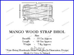 Indian Wedding Mango Wood Musical Punjab Bhangra Dhol Instrument With Bag