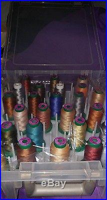 Isacord thread 25 spools in a durable carry plastic case with handle