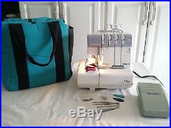 Janome Serger 634d Cleaned And Serviced Perfect! Also Padded Carrying Case