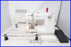 Janome Jem Gold 660 Sewing Machine Auto Threader & Acrylic Extension Table NICE