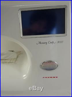 Janome Memory Craft 9000 Computerized Sewing Machine, Carrying Case, and more