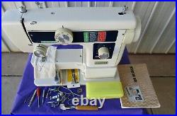 Janome Zig Zag Sewing Machine 646 Model Attachments Manual Carry Case Vintage