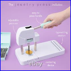 Jewelry Press Kit Machine, Includes 1 Jewelry Press, 34 Metal Stamps, Carrying C