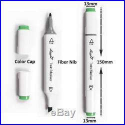 L'émouchet Dual Tips Art Animation Twin Marker Pens with Carrying Case for