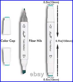 L'émouchet Dual Tips Art Animation Twin Marker Pens with Carrying Case for Art