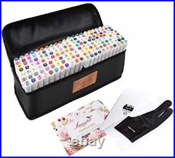 L'émouchet Dual Tips Art Animation Twin Marker Pens with Carrying Case for Art