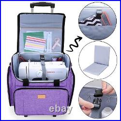 LUXJA Sewing Machine Case with Detachable Dolly, Sewing Machine Tote with Rem