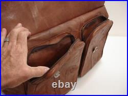 Large 20 Weekender Bag Vtg Brown Hand Tooled Leather Western Duffle Carry-On