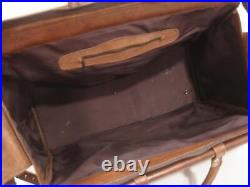 Large 20 Weekender Bag Vtg Brown Hand Tooled Leather Western Duffle Carry-On