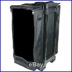 Large Jewelry Display Box Black Carrying Case with Wheels