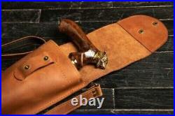 Leather- Cane best Brown Bag For Walking Stick Storage Walking Cane Case Cover