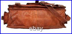 Leather Handmade Briefcase Messenger Laptop Computer Office Satchel Brown Bag4