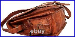 Leather Handmade Briefcase Messenger Laptop Computer Office Satchel Brown Bag4