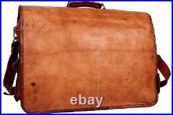 Leather Handmade Briefcase Messenger Laptop Computer Office Satchel Brown Bag4