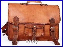 Leather Handmade Briefcase Messenger Laptop Computer Office Satchel Brown Bag4