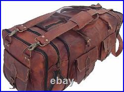 Leather Travel Bag Duffel Weekender Large Gym Duffle Overnight Carry On Luggage