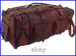 Leather Travel Bag Duffel Weekender Large Gym Duffle Overnight Carry On Luggage